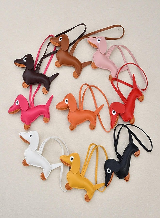 Zitokin Leather Dachshund Bag Charm, Cute Puppy Keychain Accessories Kawaii Key Chain Bag Charm for Handbags Gifts for Women (Black) - Image 3